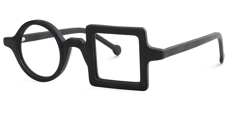 Paola Asymmetric Black Glasses3