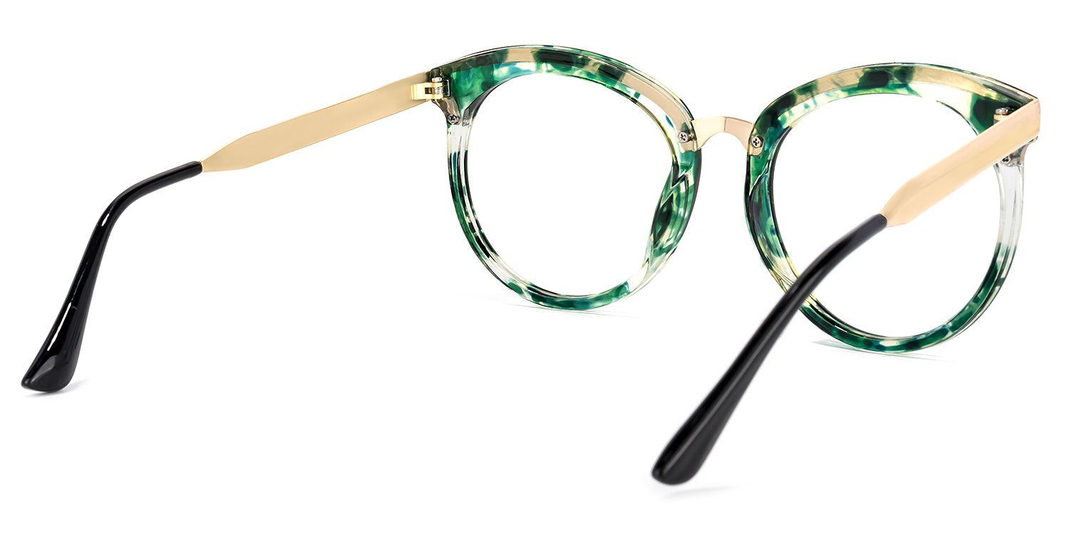 Penny Round Green-Floral Glasses | ZEELOOL UK4