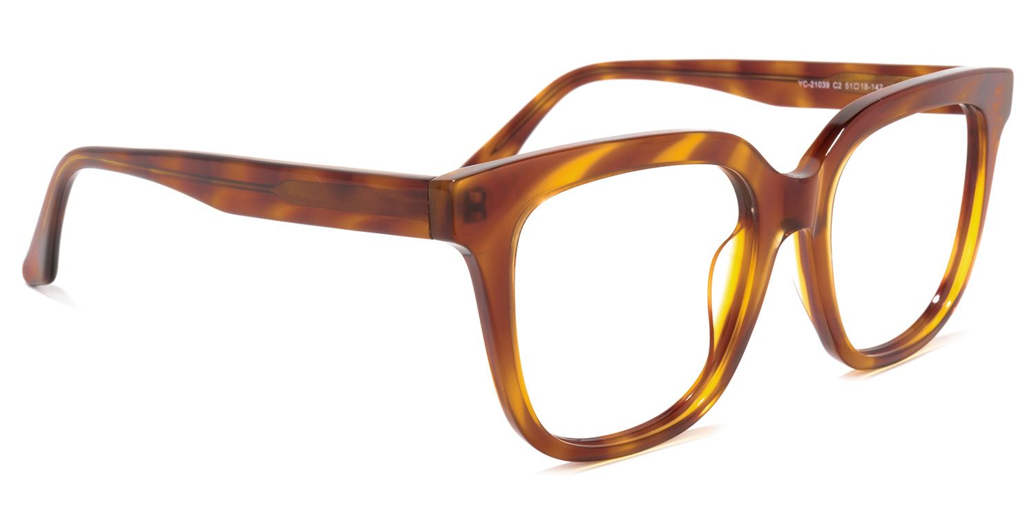 Quiana Square Yellow-Tortoise Glasses | ZEELOOL UK2