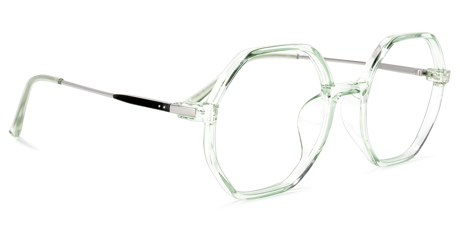Tanner Geometric Light-Green Glasses | ZEELOOL UK2