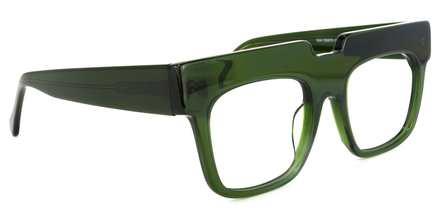 Travis Square Dark-Green Glasses | ZEELOOL UK2