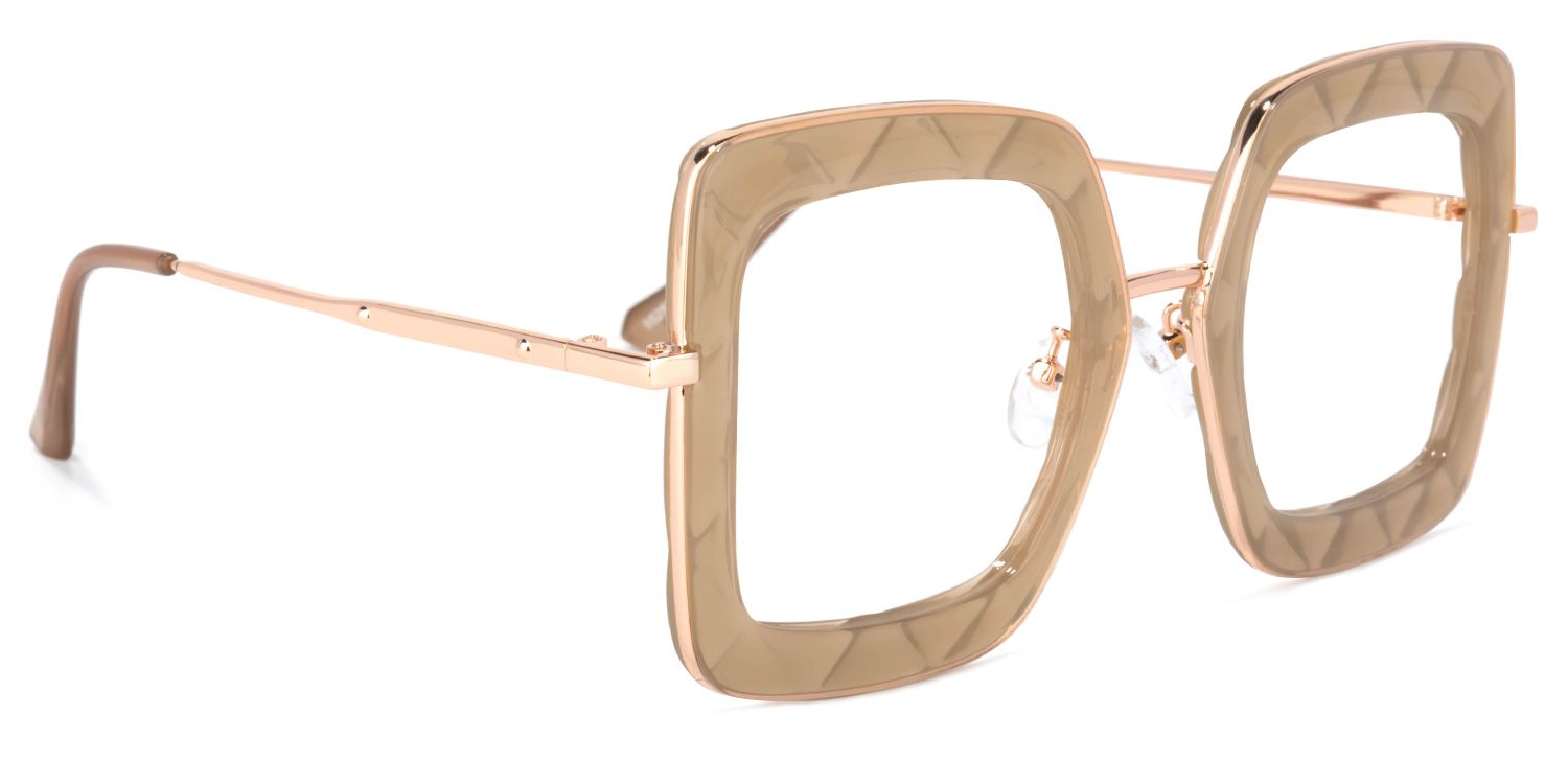 Tucker Square Beige Glasses | ZEELOOL UK2