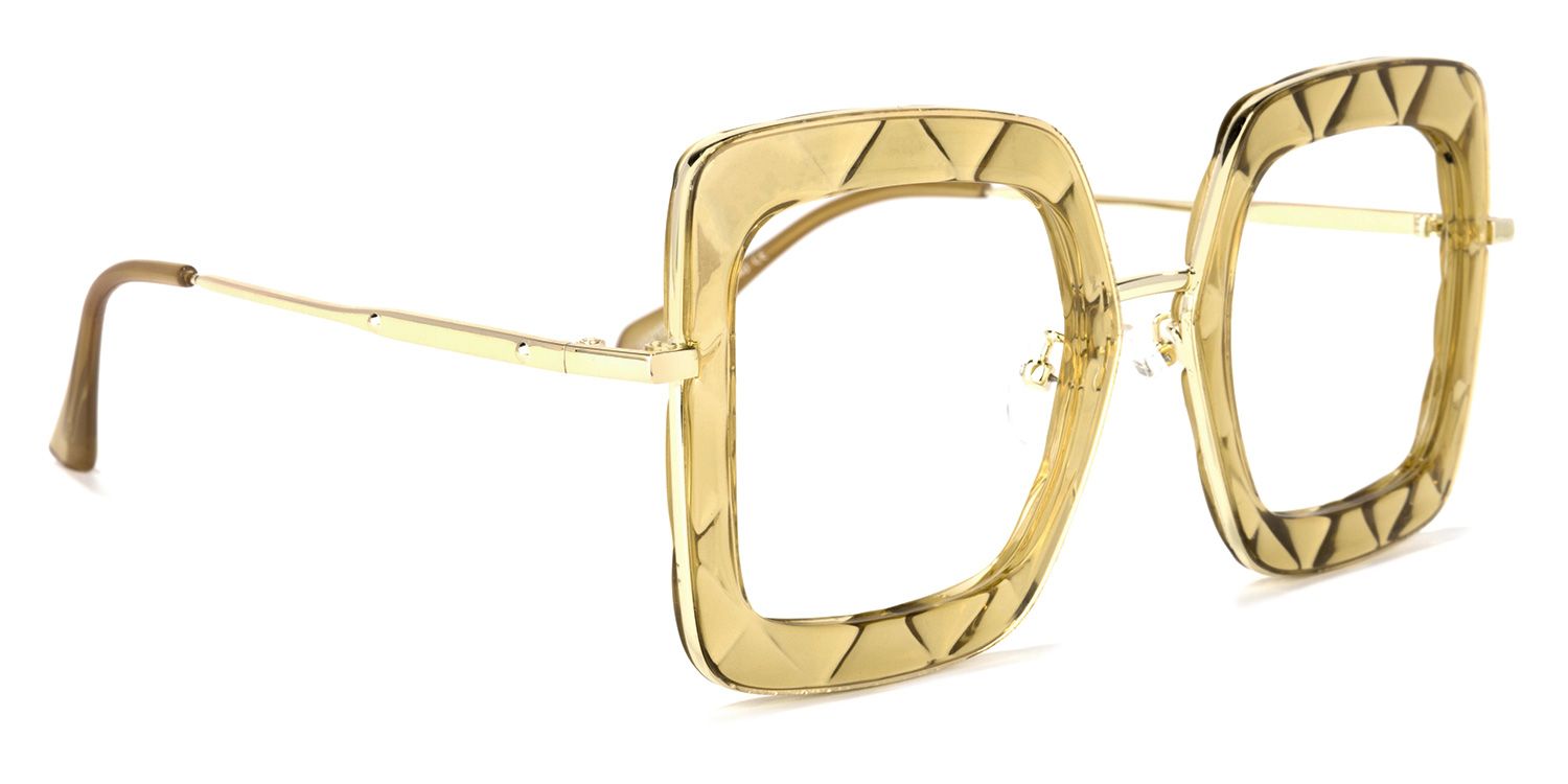 Tucker Square Yellow Glasses | ZEELOOL UK2