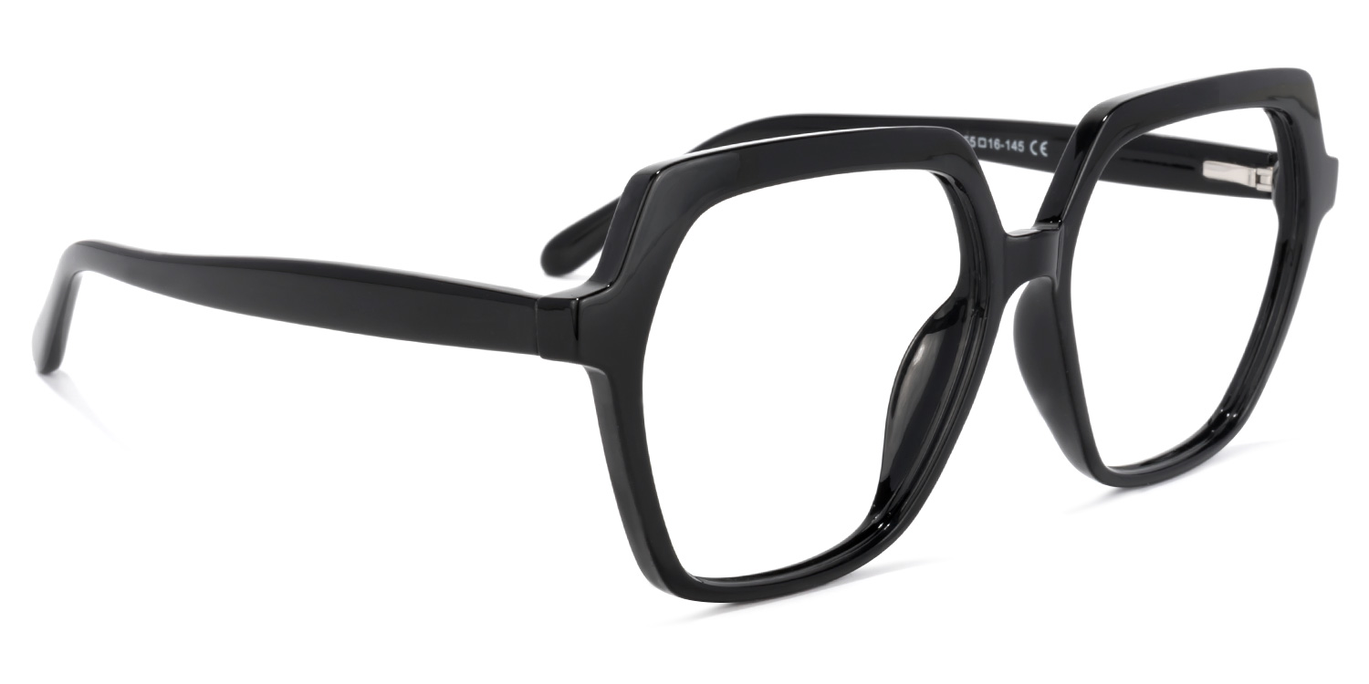 Norah Geometric Black Glasses | ZEELOOL UK2