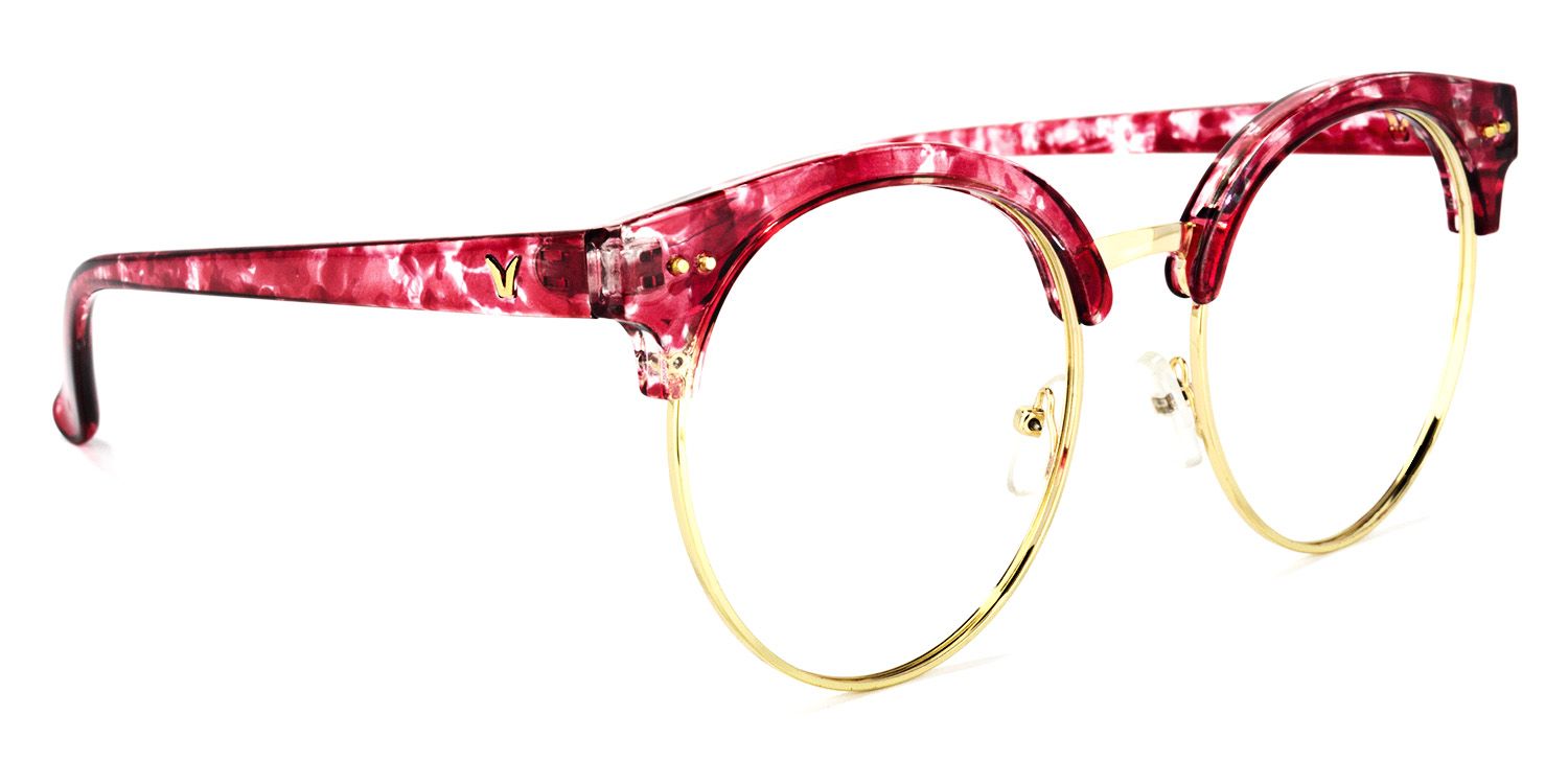 Tatiana Browline Red-Floral Glasses | ZEELOOL UK2