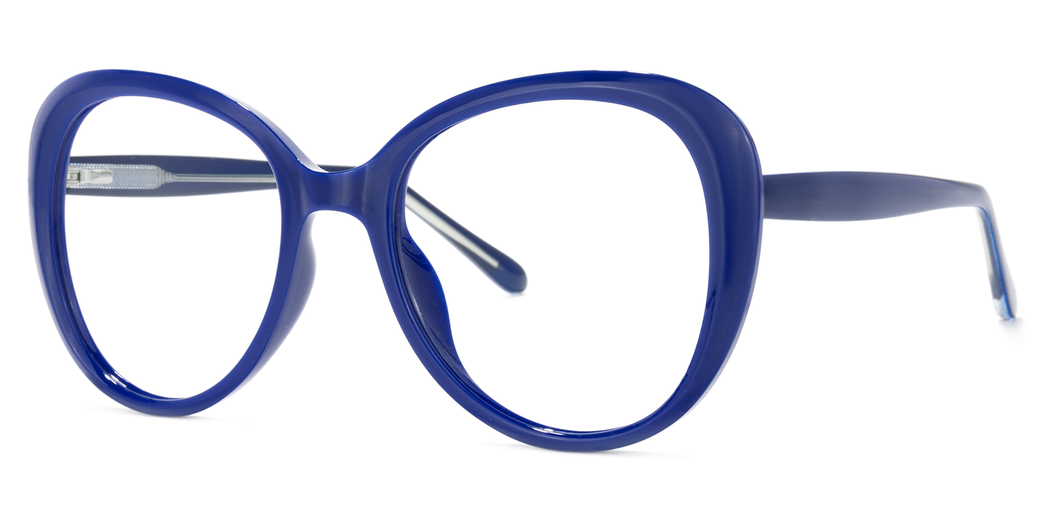 Elena Round Blue Glasses | ZEELOOL UK2