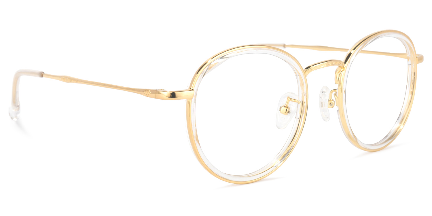 Yahya Round Gold-Crystal Glasses | ZEELOOL UK2