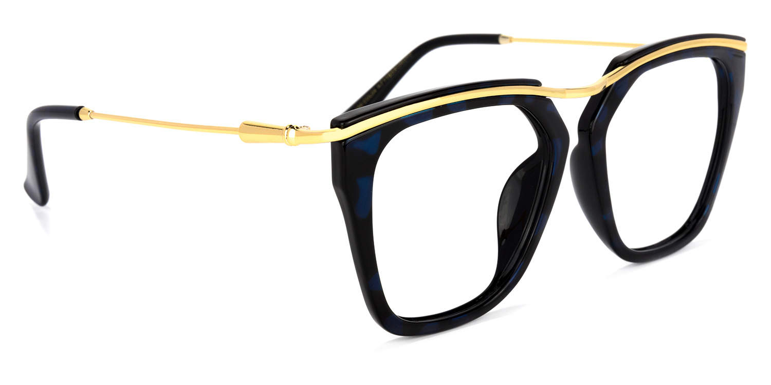 Yadiel Geometric Black-Blue Glasses | ZEELOOL UK2