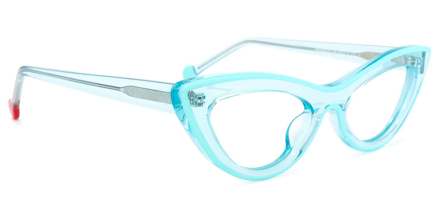 Yuki Cateye Light-Blue Glasses | ZEELOOL UK2