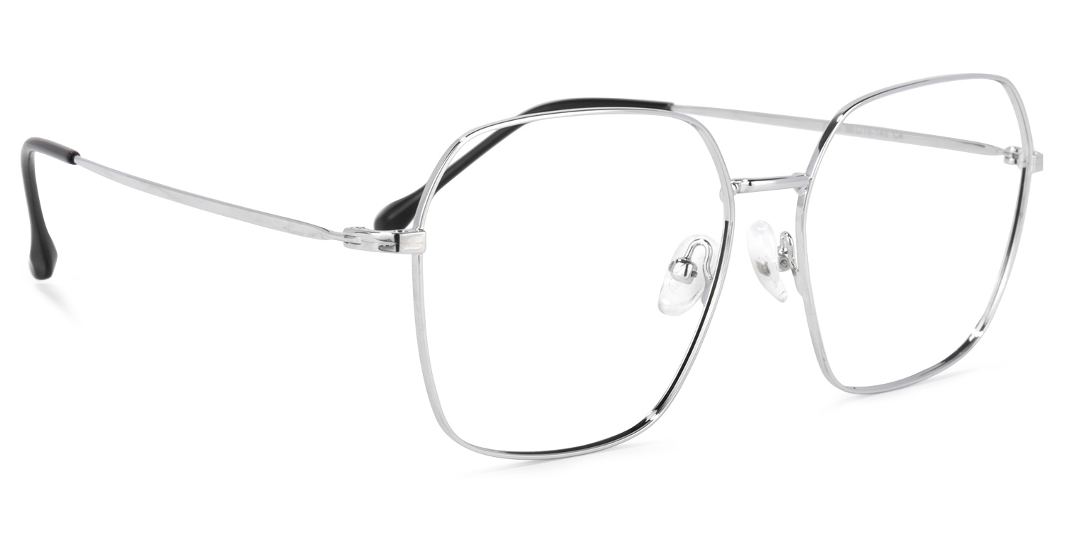 Zander Square Silver Glasses | ZEELOOL UK2