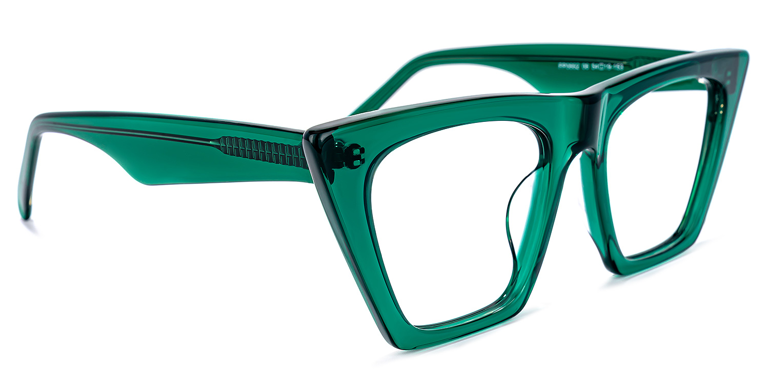 Cecile Cat Eye Green Glasses | ZEELOOL UK2