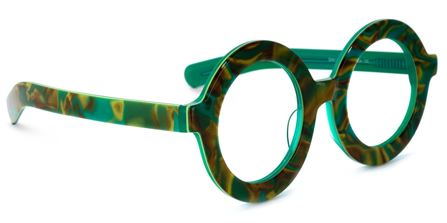Calhoun Round Green-Floral Glasses | ZEELOOL UK2
