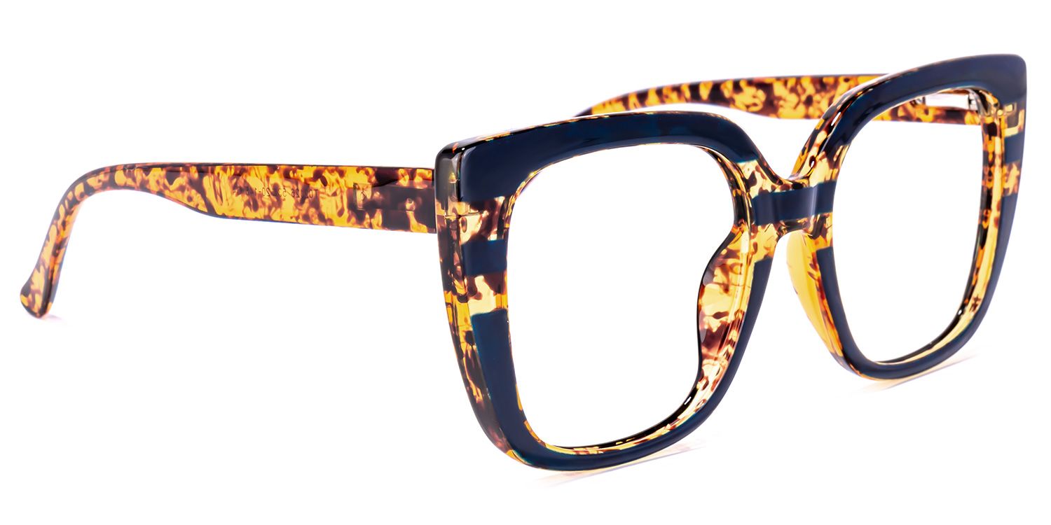Brenda Square Dark-Blue Eyeglasses and Tortoise Frame1