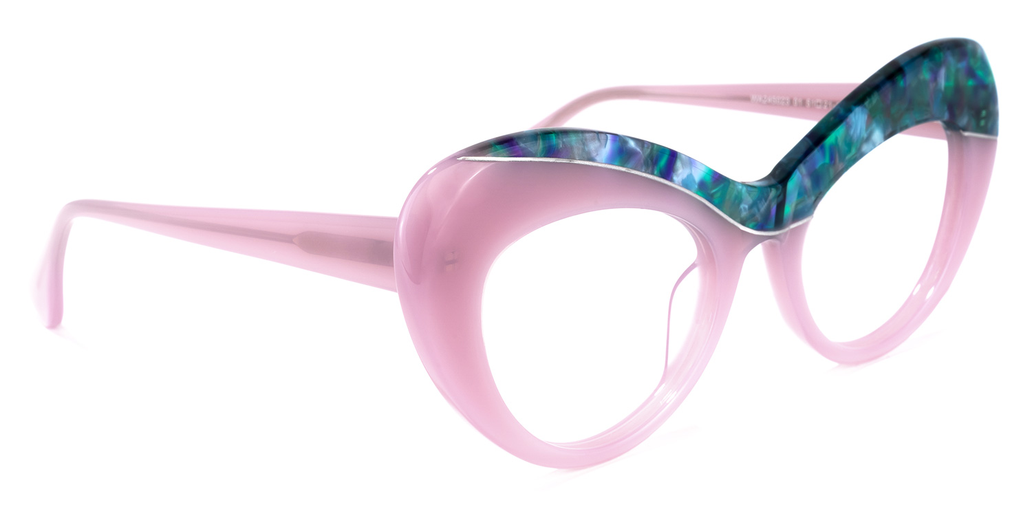 Bellamy Cateye Pink-Green Glasses | ZEELOOL UK2