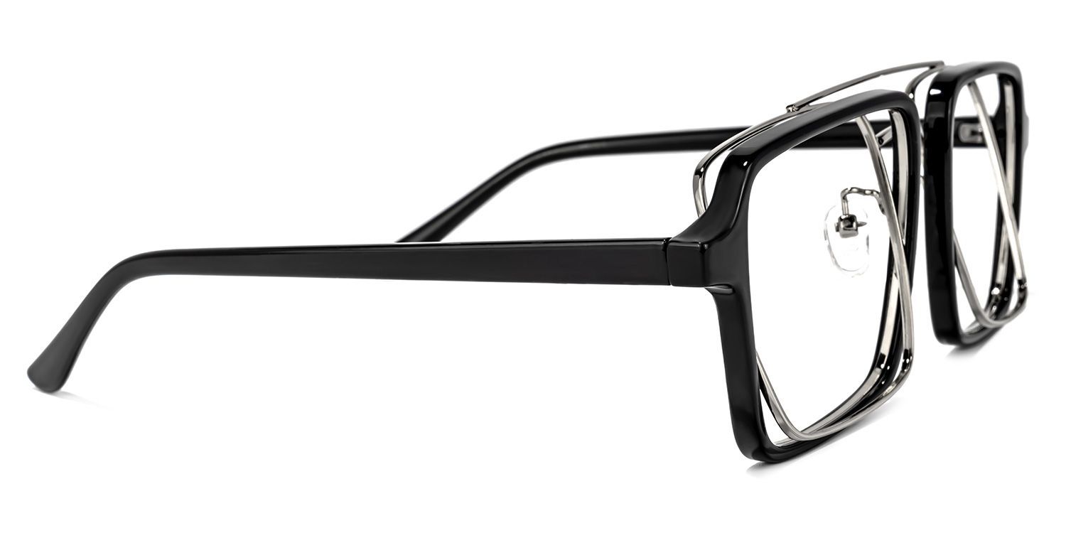 Aviator Black-Silver Glasses | ZEELOOL UK3