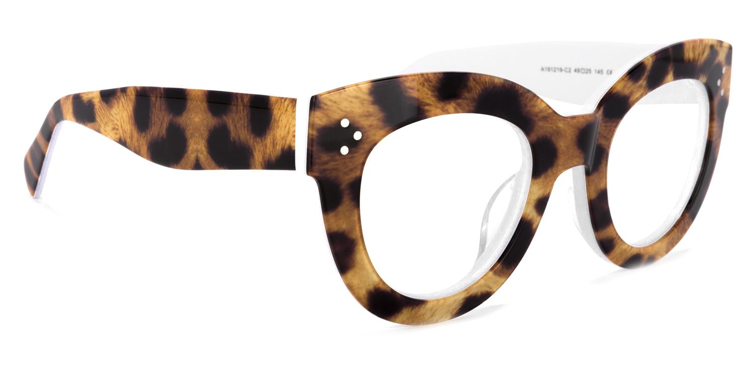 Torres Cat-eye Brown-Leopard Frame Glasses | ZEELOOL UK2