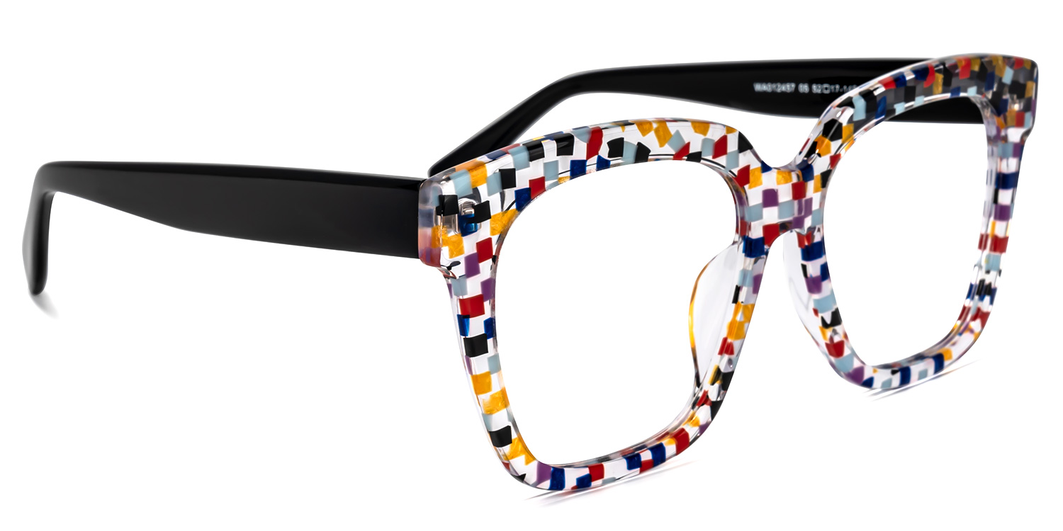 Xion Square Colorful-Point Eyeglasses | ZEELOOL UK2