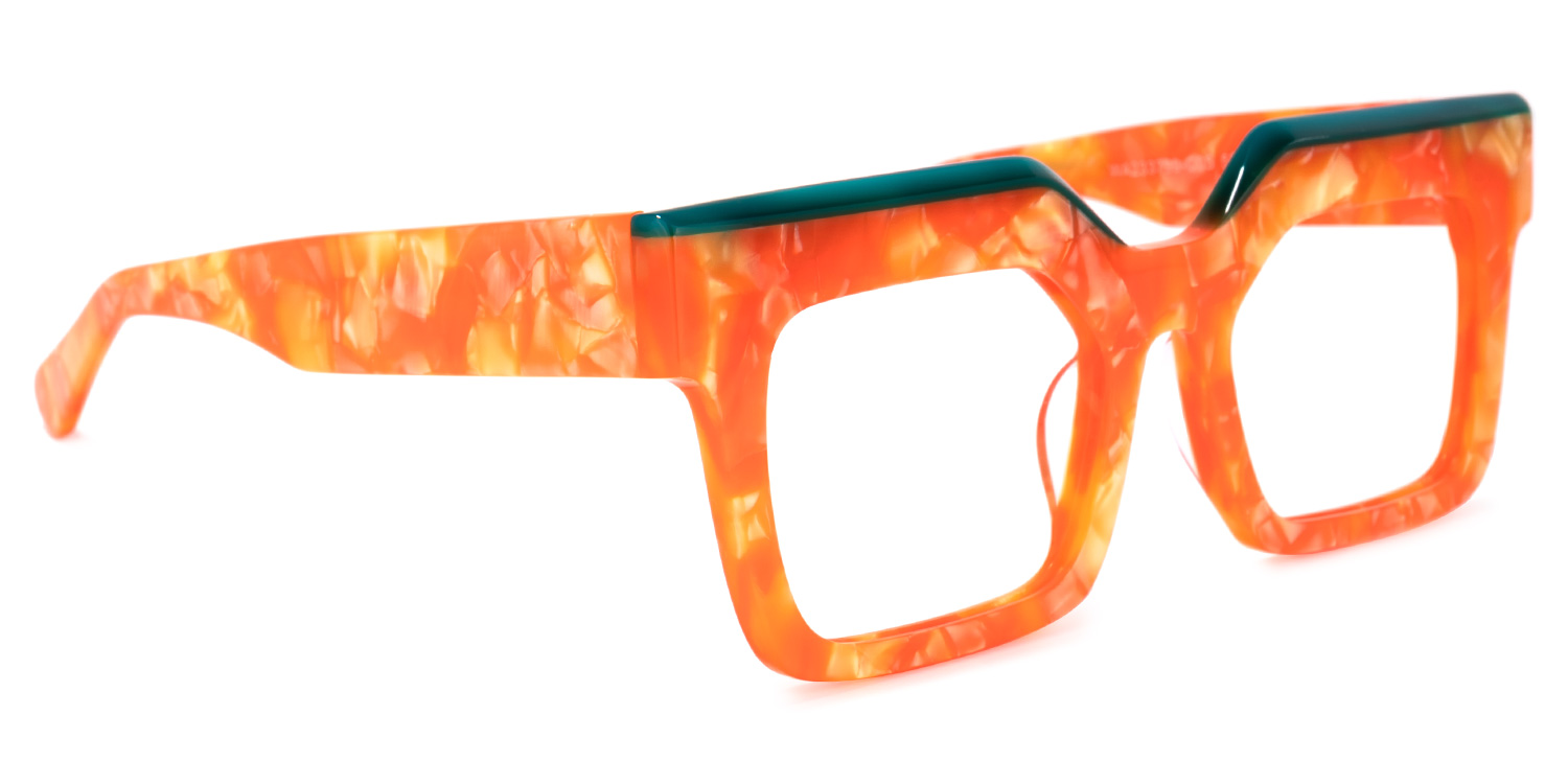 Rosado Rectangle Orange Glasses | ZEELOOL UK2