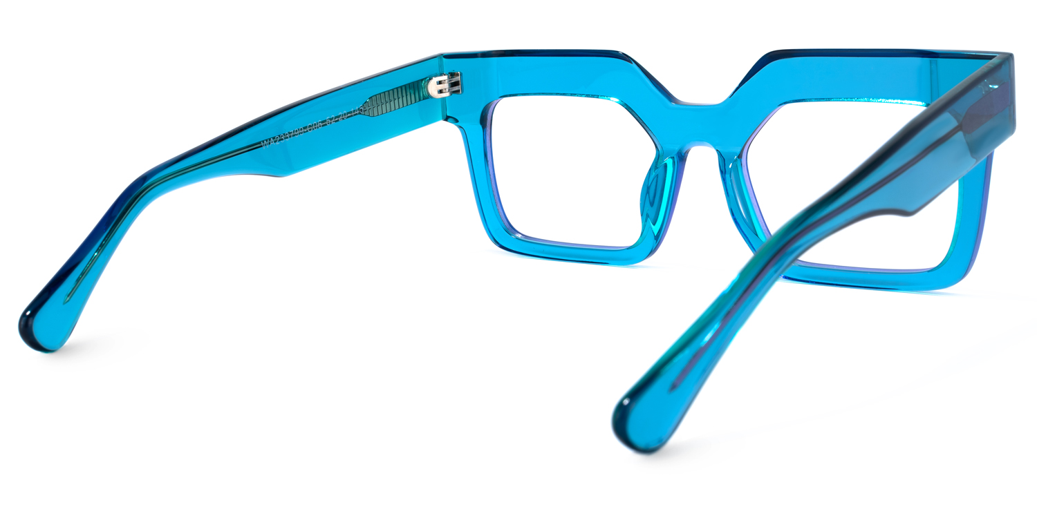 Rosado Rectangle Blue Glasses | ZEELOOL UK4