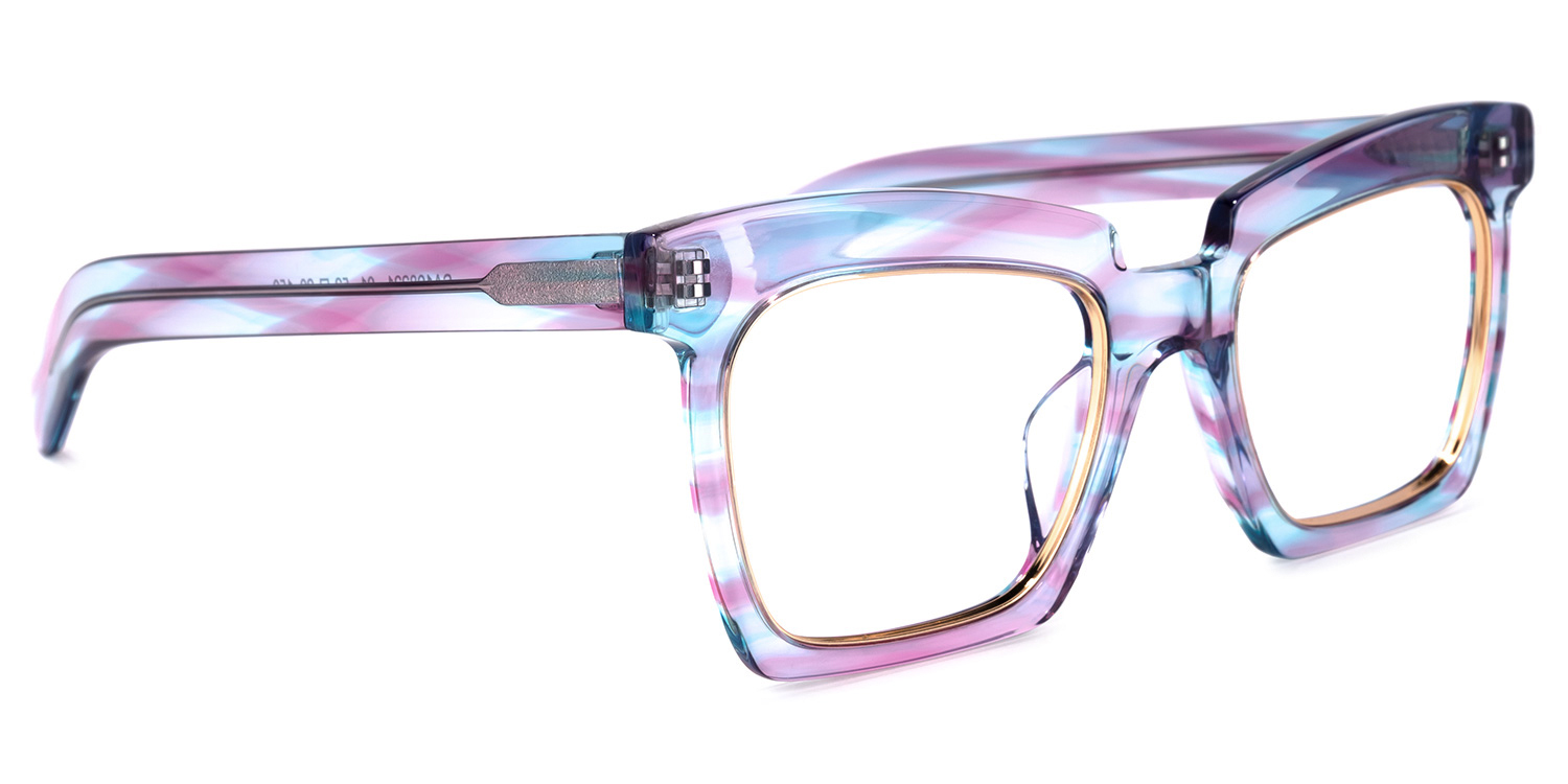 Corrales Square Purple-Blue Glasses | ZEELOOL UK2