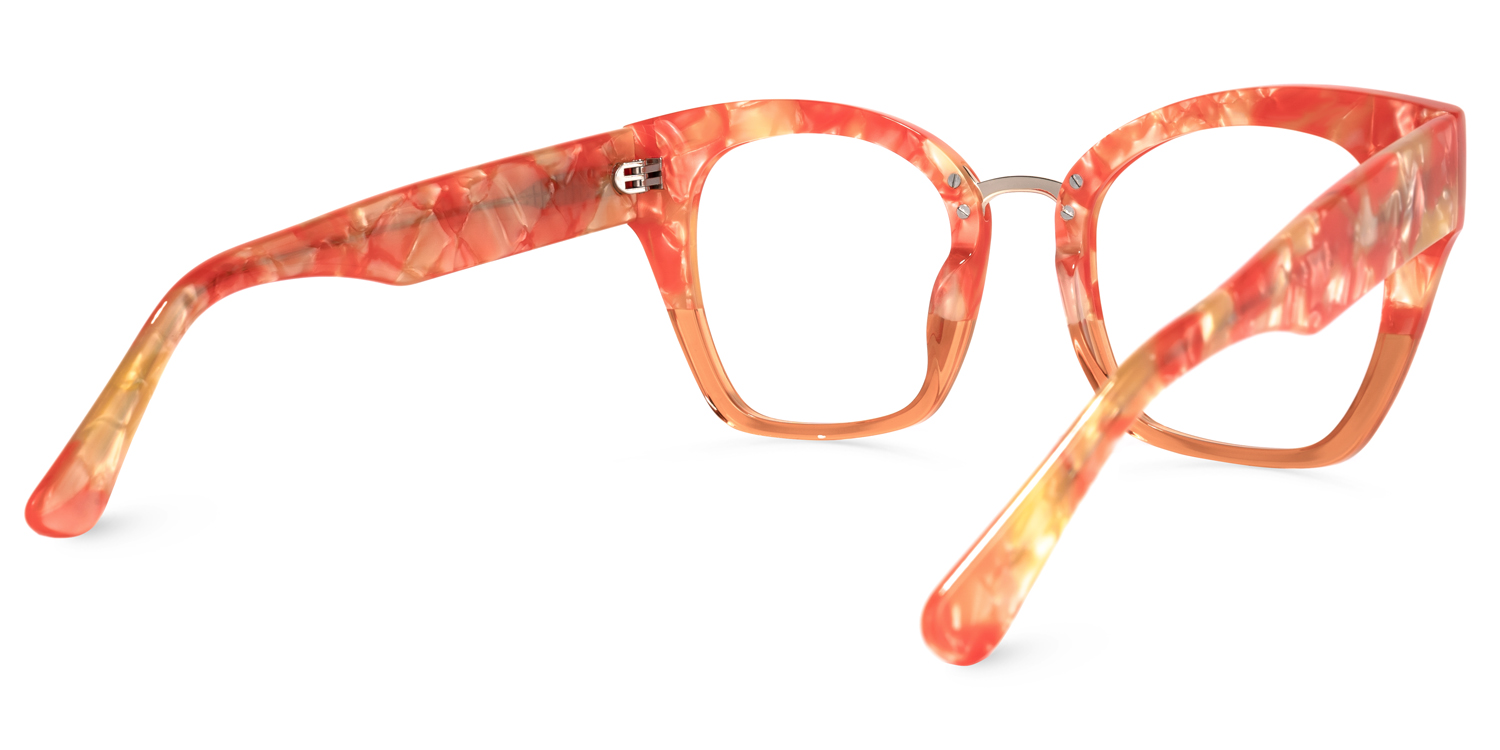 Denis Cat Eye Orange Glasses | ZEELOOL UK4