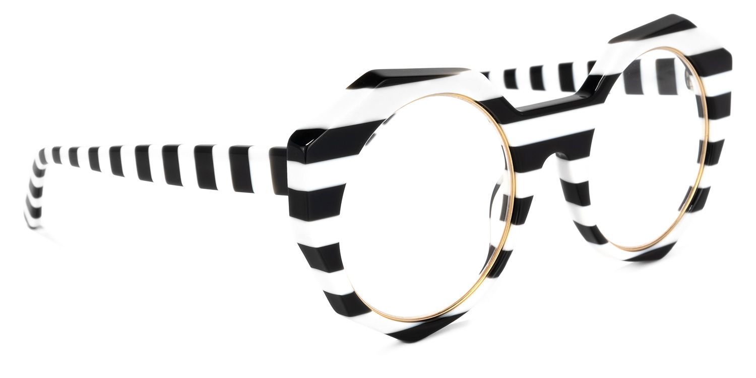 Bogar Geometric Black-White Glasses | ZEELOOL UK2