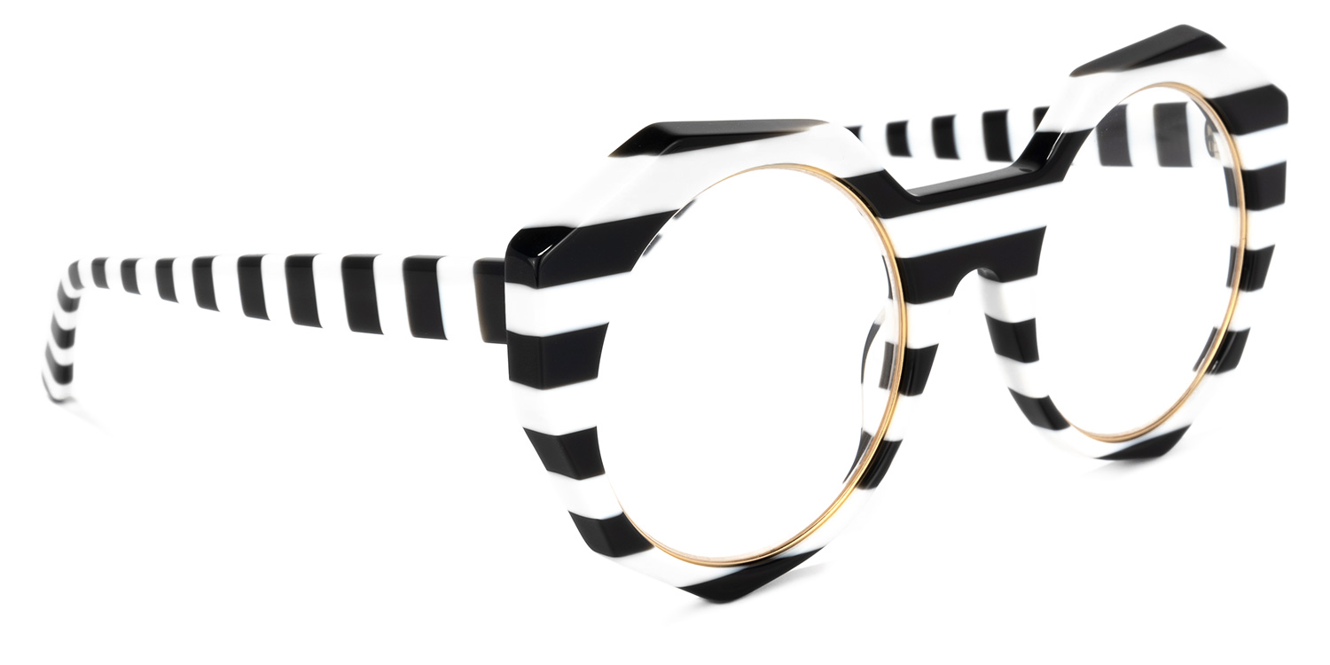 Bogar Geometric Black-White Glasses | ZEELOOL UK2