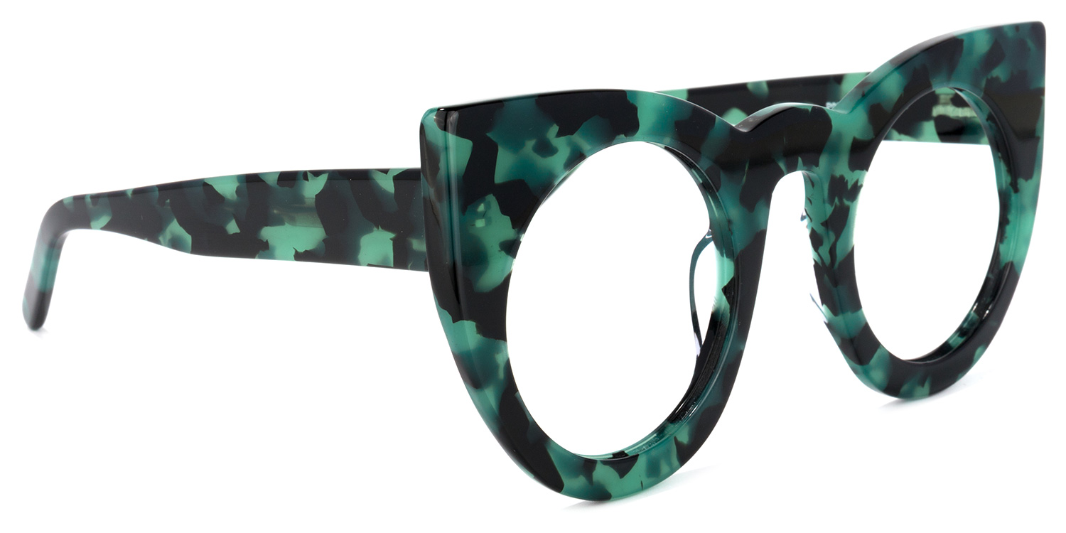 Ophelia Cateye Green-Floral Glasses2