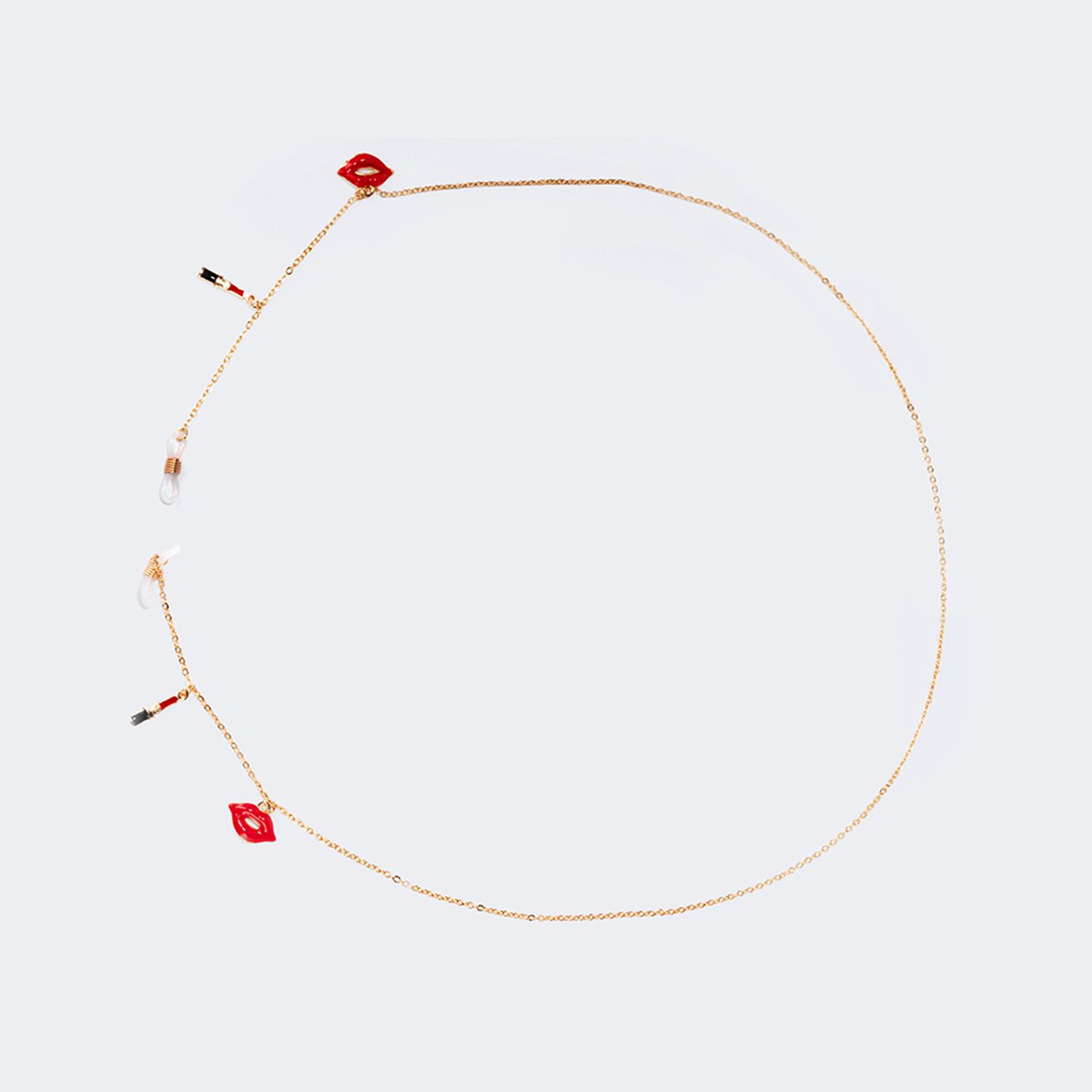 Stylish Red-Lips Lipstick Gold Chain | ZEELOOL UK2