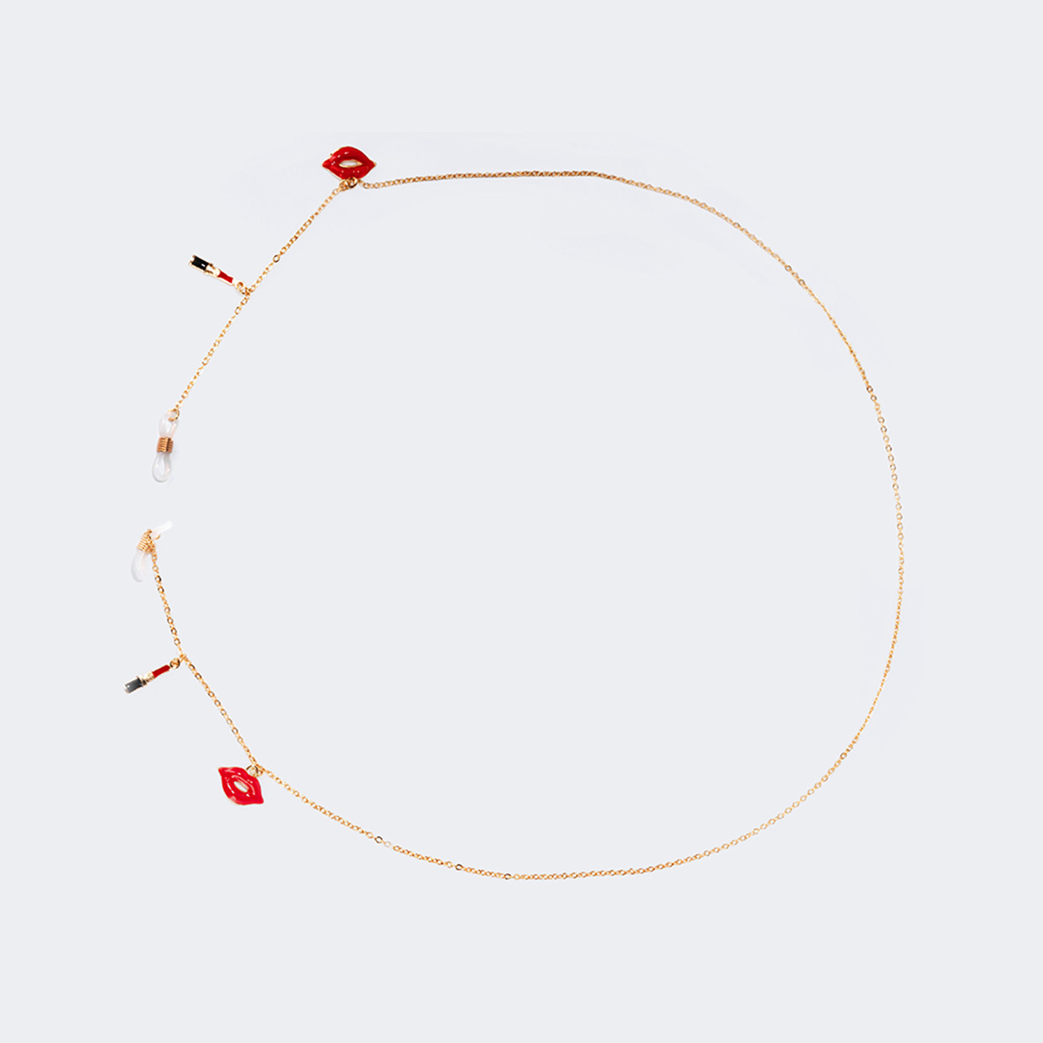 Stylish Red-Lips Lipstick Gold Chain | ZEELOOL UK2