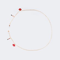 Stylish Red-Lips Lipstick Gold Chain2