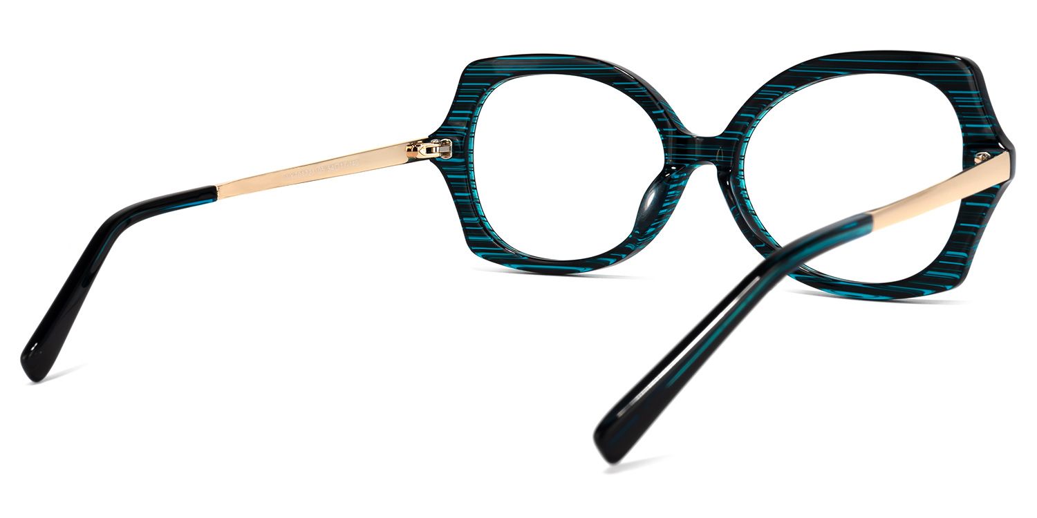 Sugarplum Geometric Blue Glasses | ZEELOOL UK4