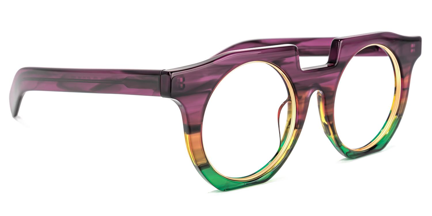 Mckoy Geometric Purple-Green Glasses | ZEELOOL UK2