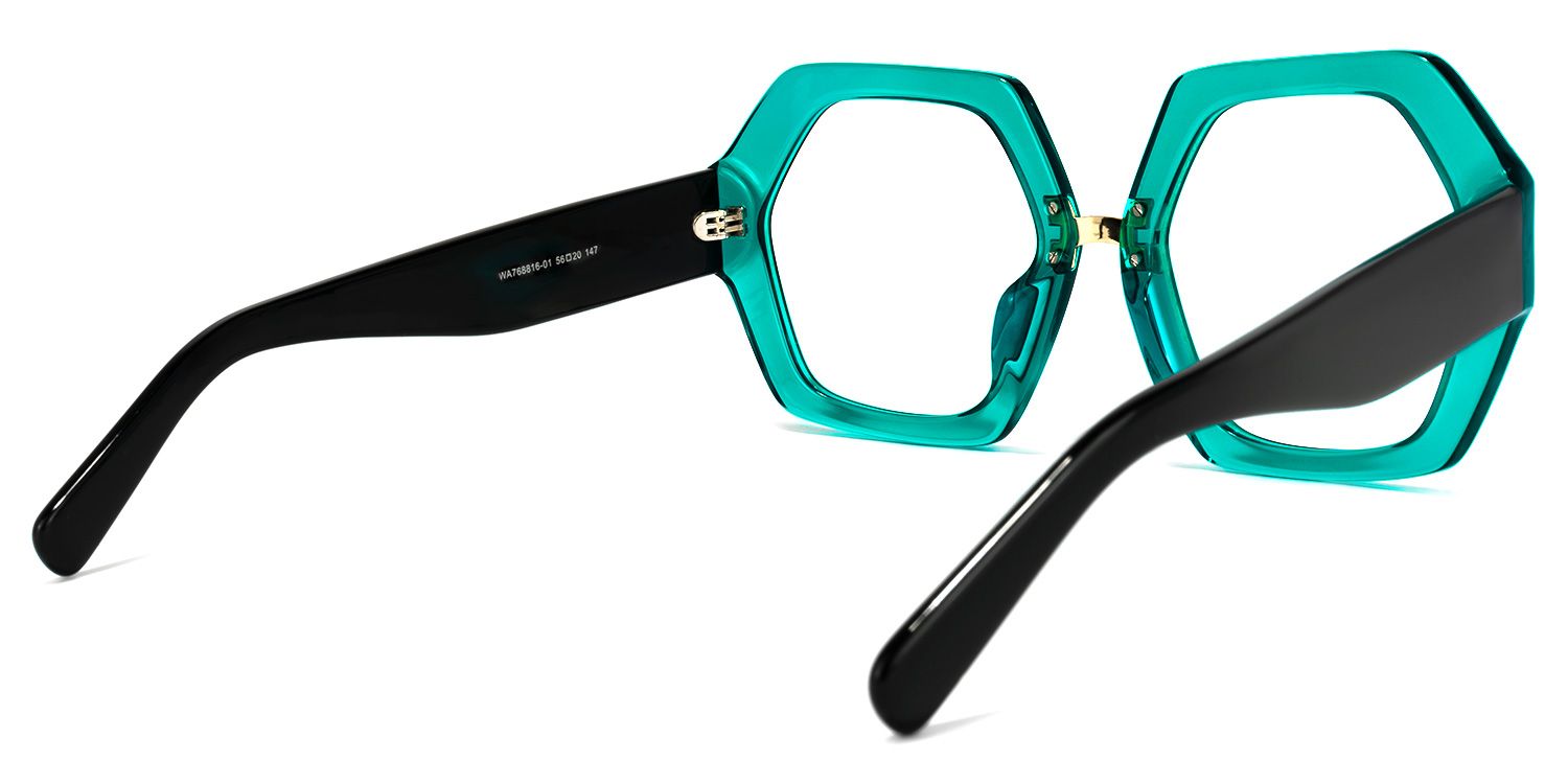 Otero Geometric Peacock-Blue Glasses | ZEELOOL UK4
