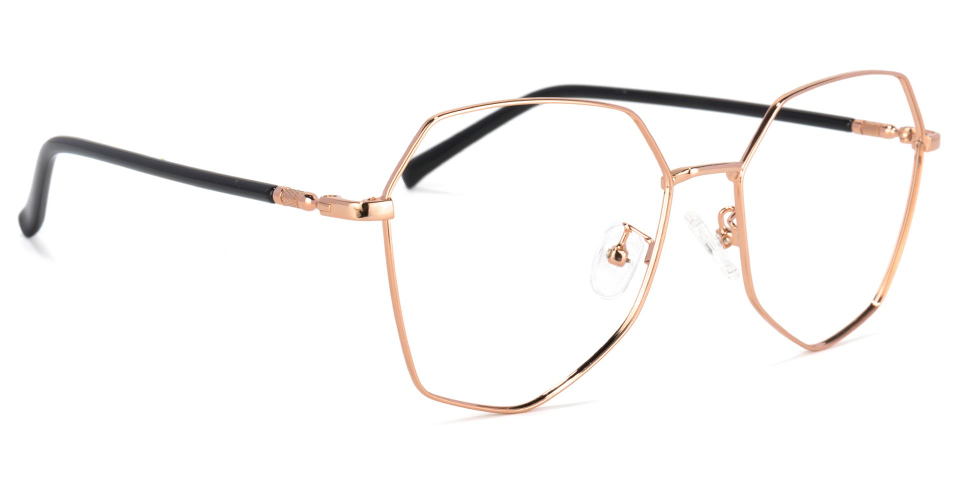 Bivins Geometric Gold Thin Frame Glasses | ZEELOOL UK2