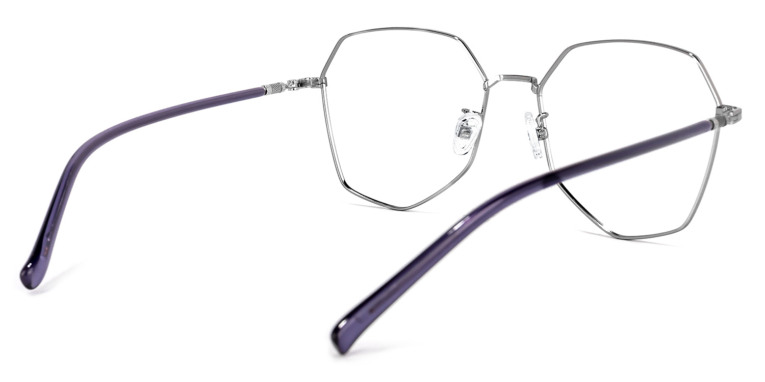 Bivins Geometric Purple Glasses | ZEELOOL UK4