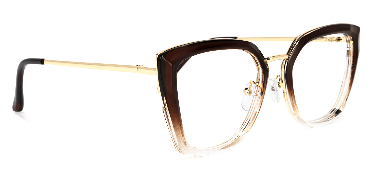 Matos Sqaure Brown Glasses | ZEELOOL UK2