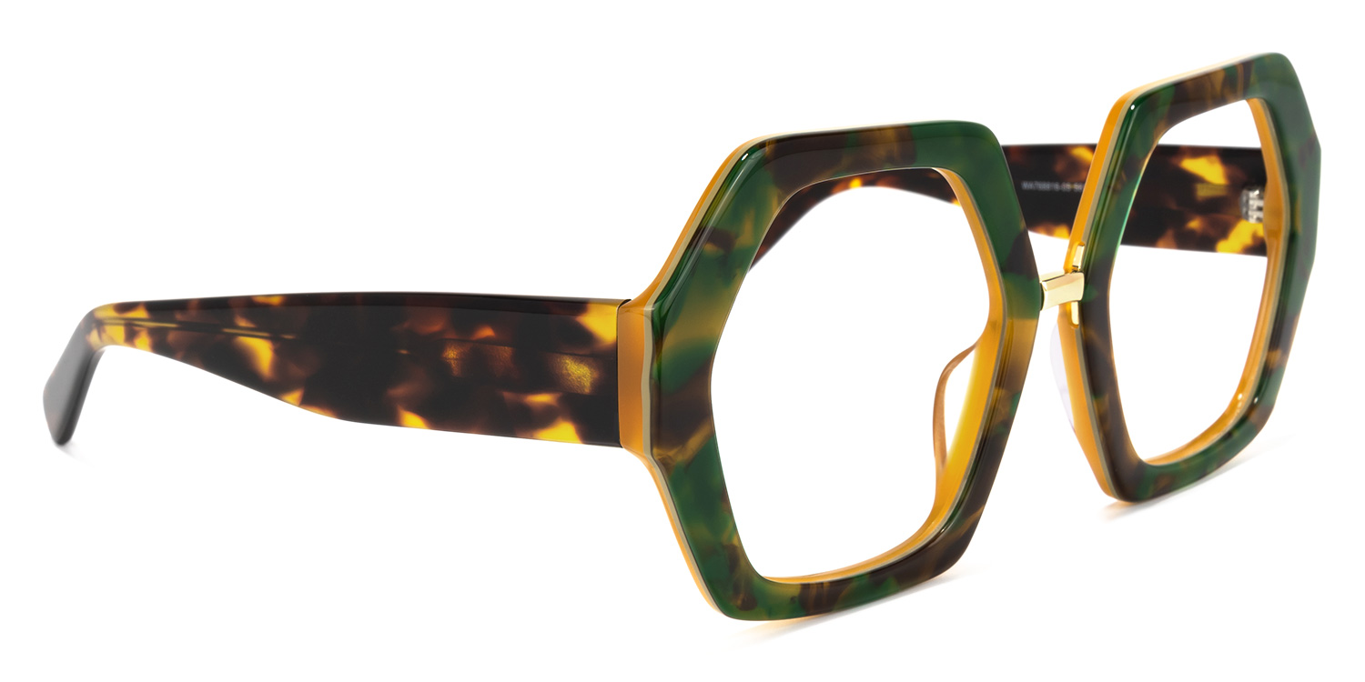 Otero Geometric Green-Floral Glasses2
