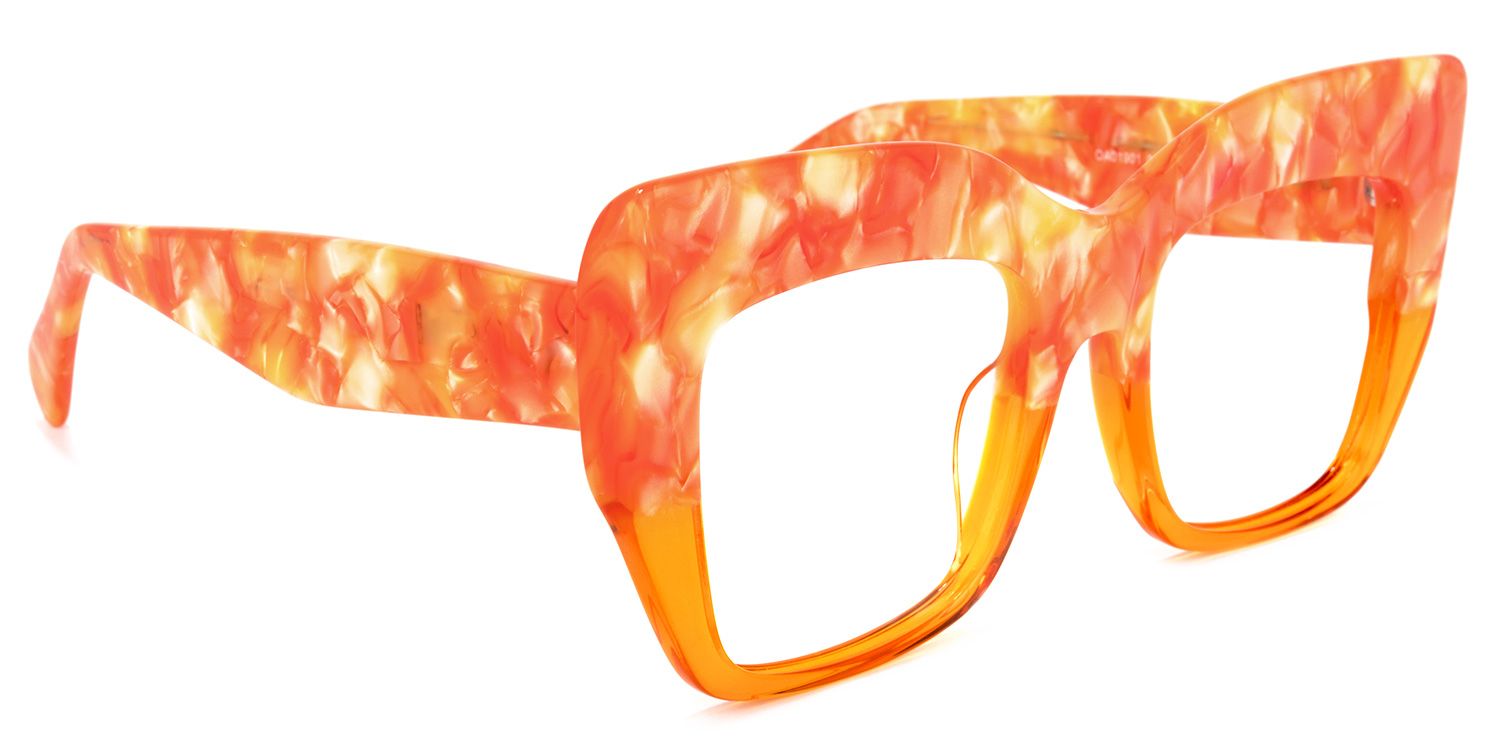 Charmaine Cat Eye Orange Glasses | ZEELOOL UK2