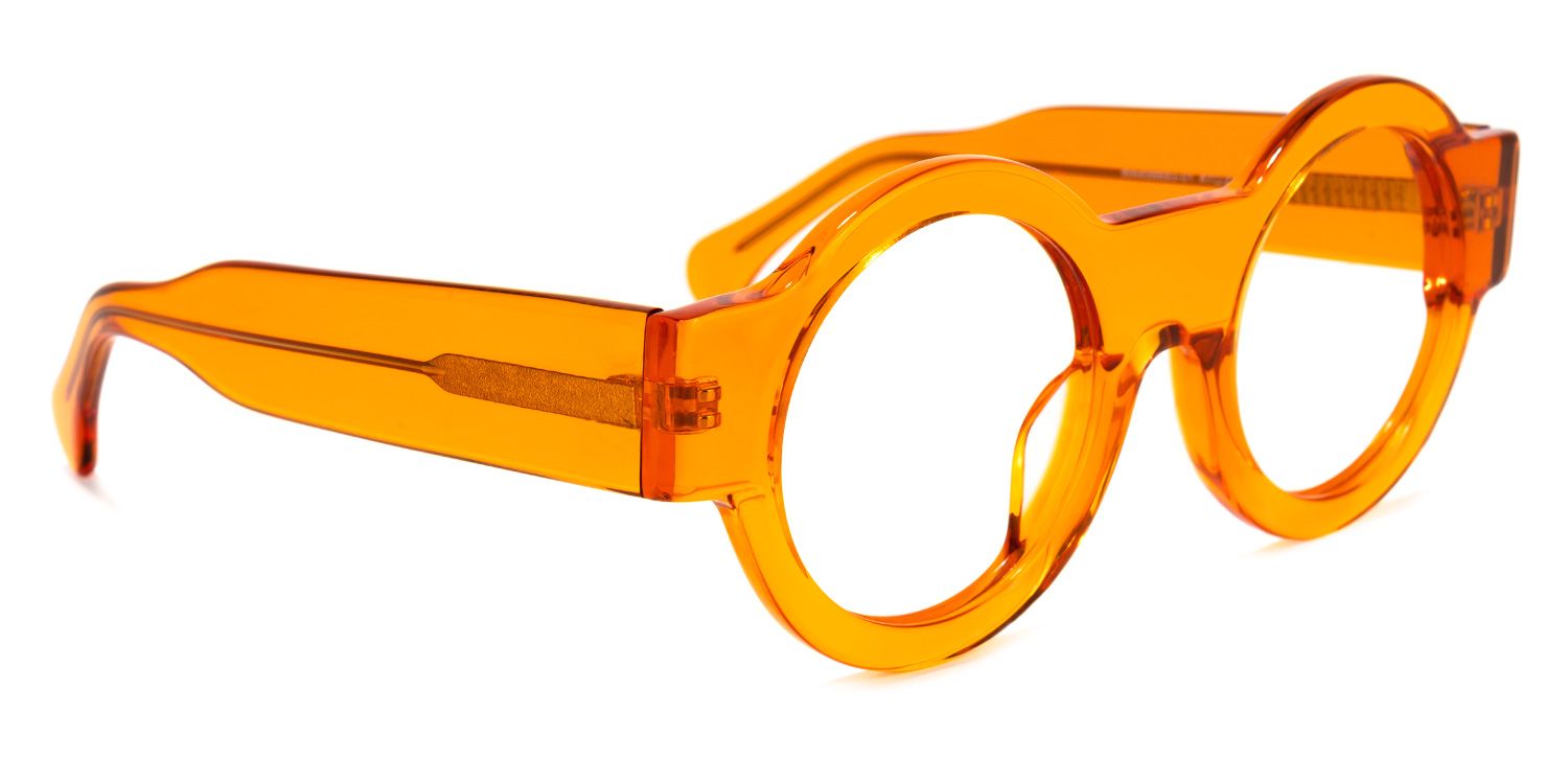 Hardnett Round Orange Glasses | ZEELOOL UK2