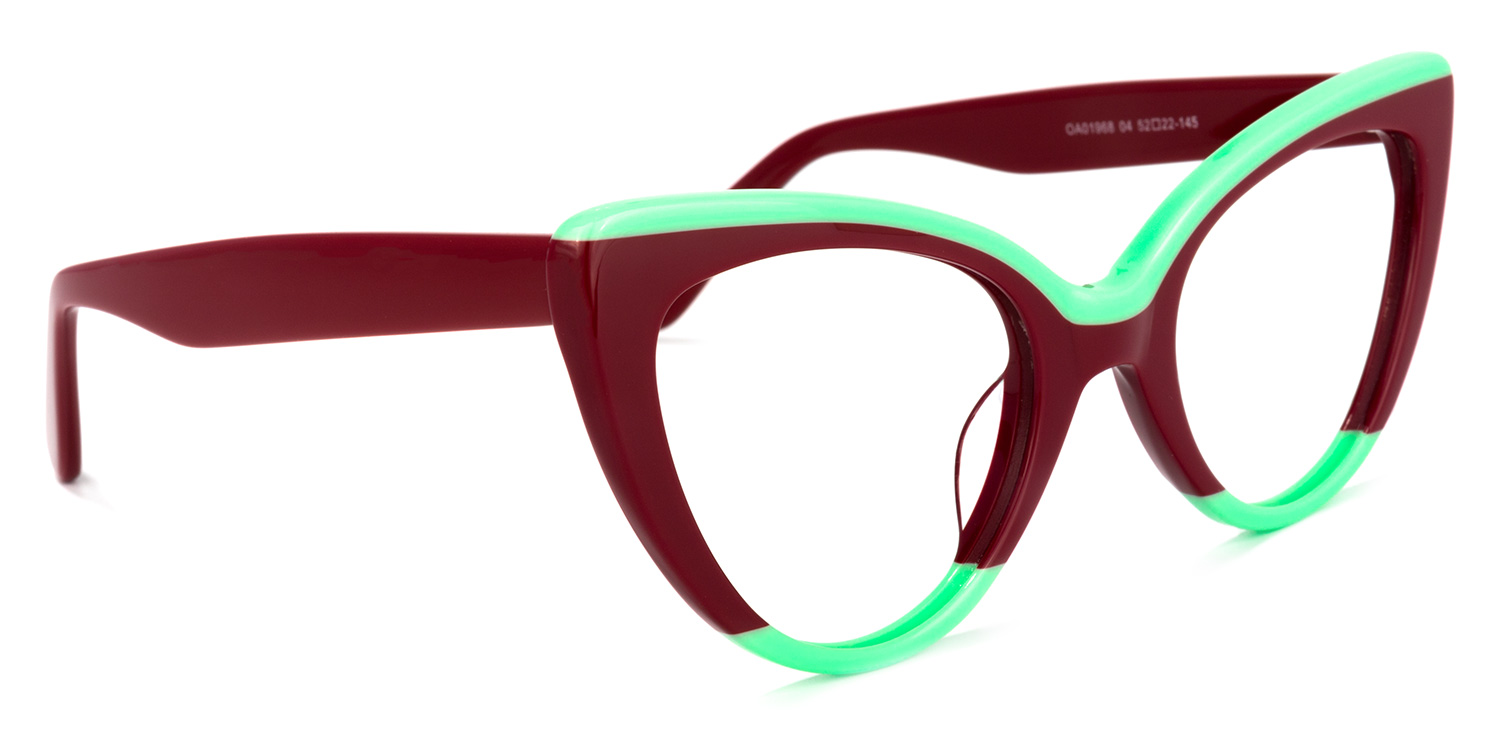 Claudette Cat Eye Burgundy Glasses | ZEELOOL UK5