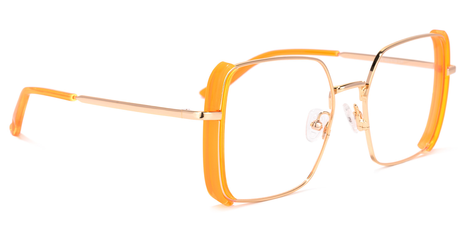 Joselyn Square Orange Glasses | ZEELOOL UK2