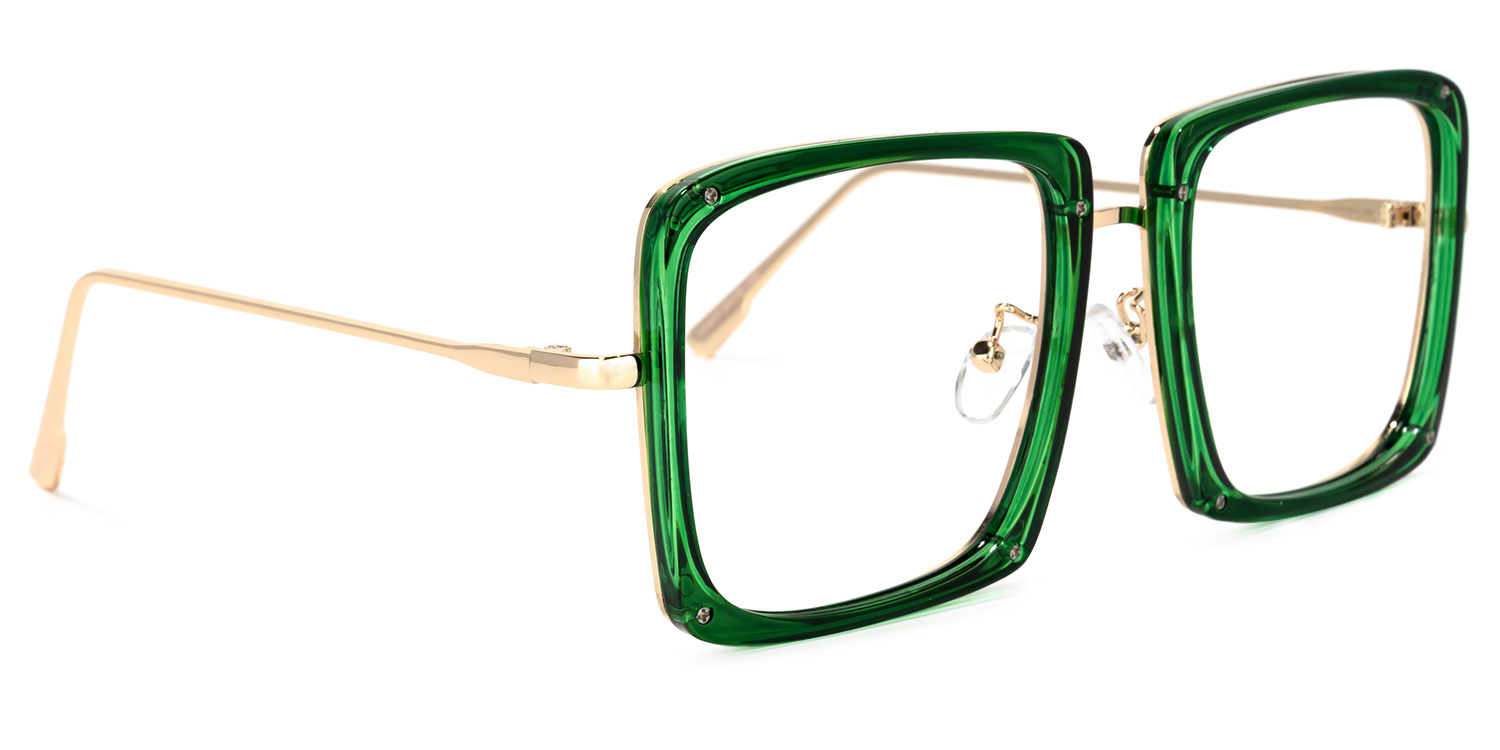 Ashe Square Green Glasses | ZEELOOL UK1