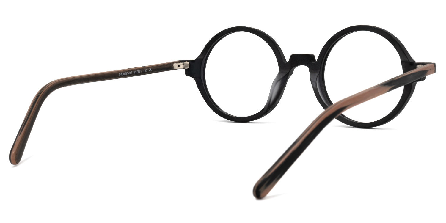 Otto Round Black Glasses Eyeglasses and Acetate Frames3