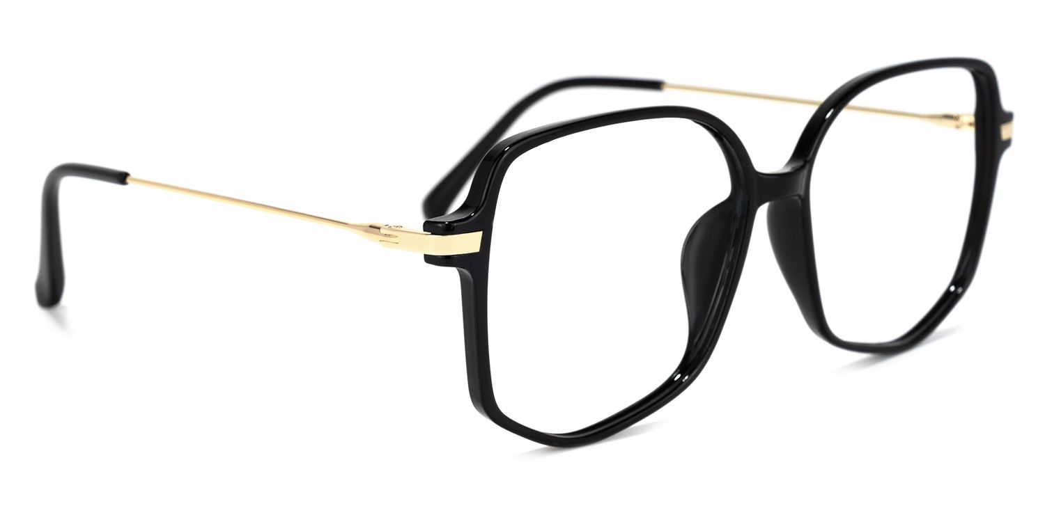Payton Geometric Black Frame Glasses | ZEELOOL UK2