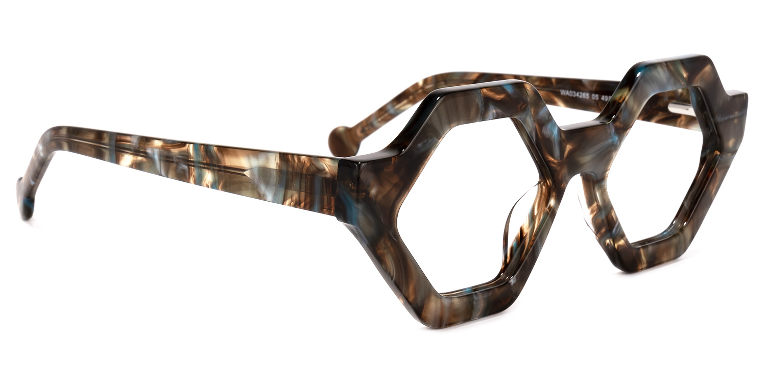 Barreto Geometric Brown Glasses2