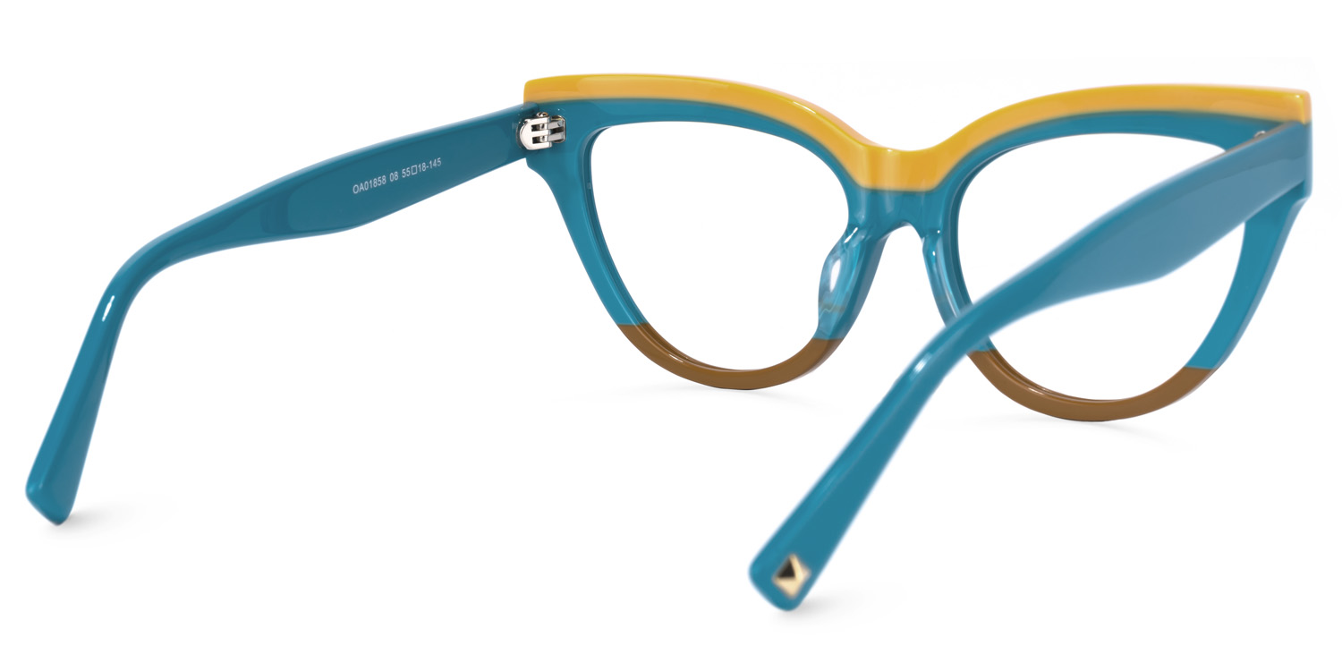 Cascata Cateye Peacock-Blue Glasses | ZEELOOL UK3