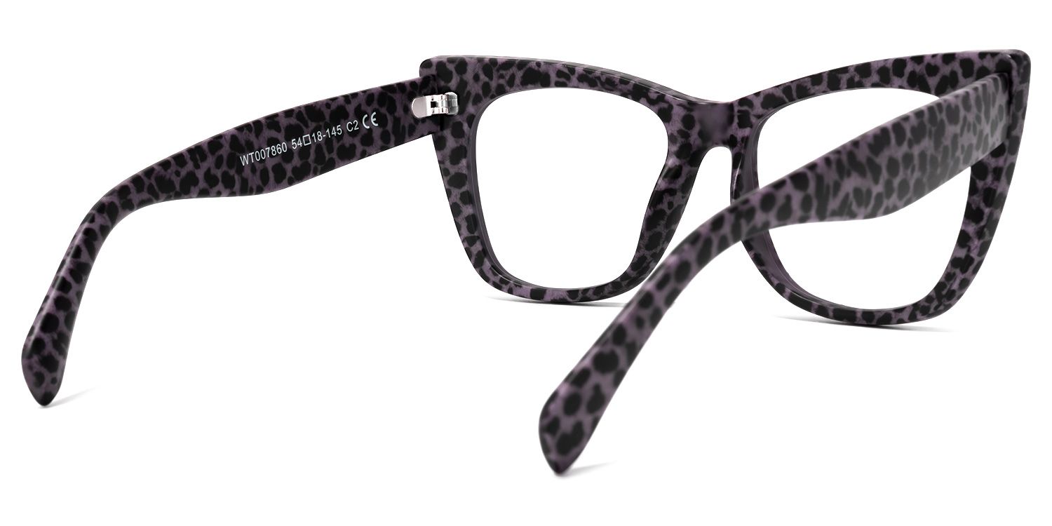Fuller Cateye Purple-Leopard Glasses | ZEELOOL UK4