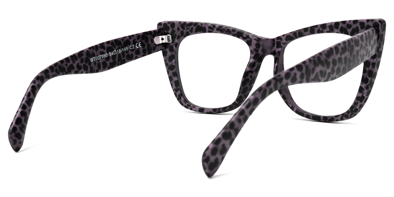Fuller Cateye Purple-Leopard Glasses | ZEELOOL UK4