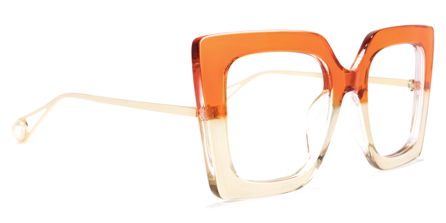 Qatar Square Orange Frame Glasses and Two-Tone Frames2